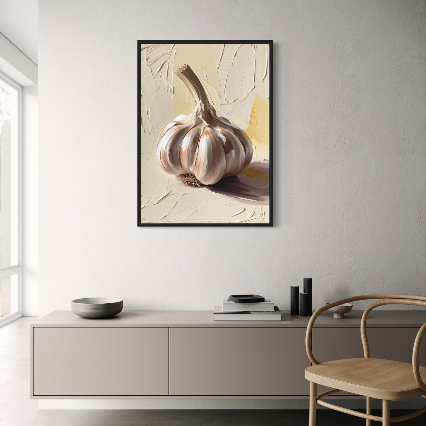 Garlic Head Poster | Vegetable-themed Kitchen Decor | Culinary Art for Home