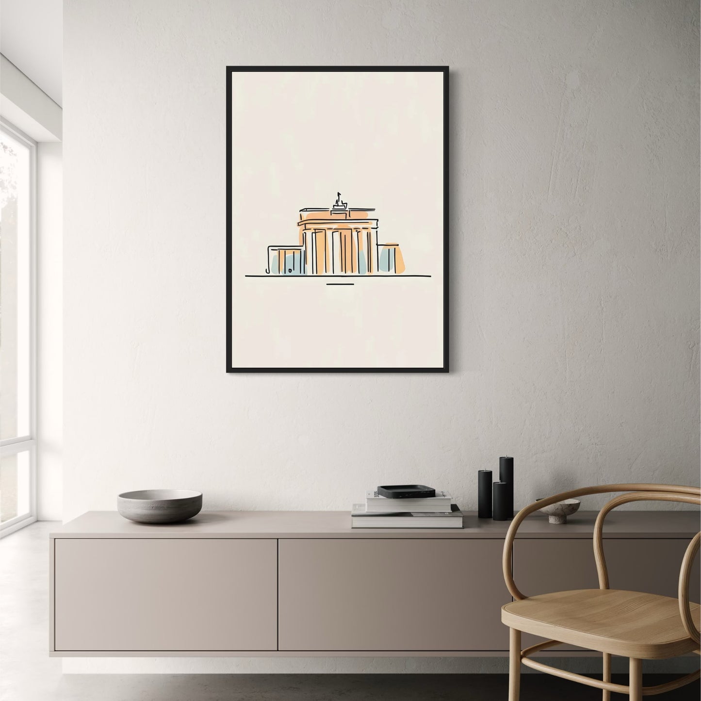 Minimalist Acropolis | Simplistic Line Art