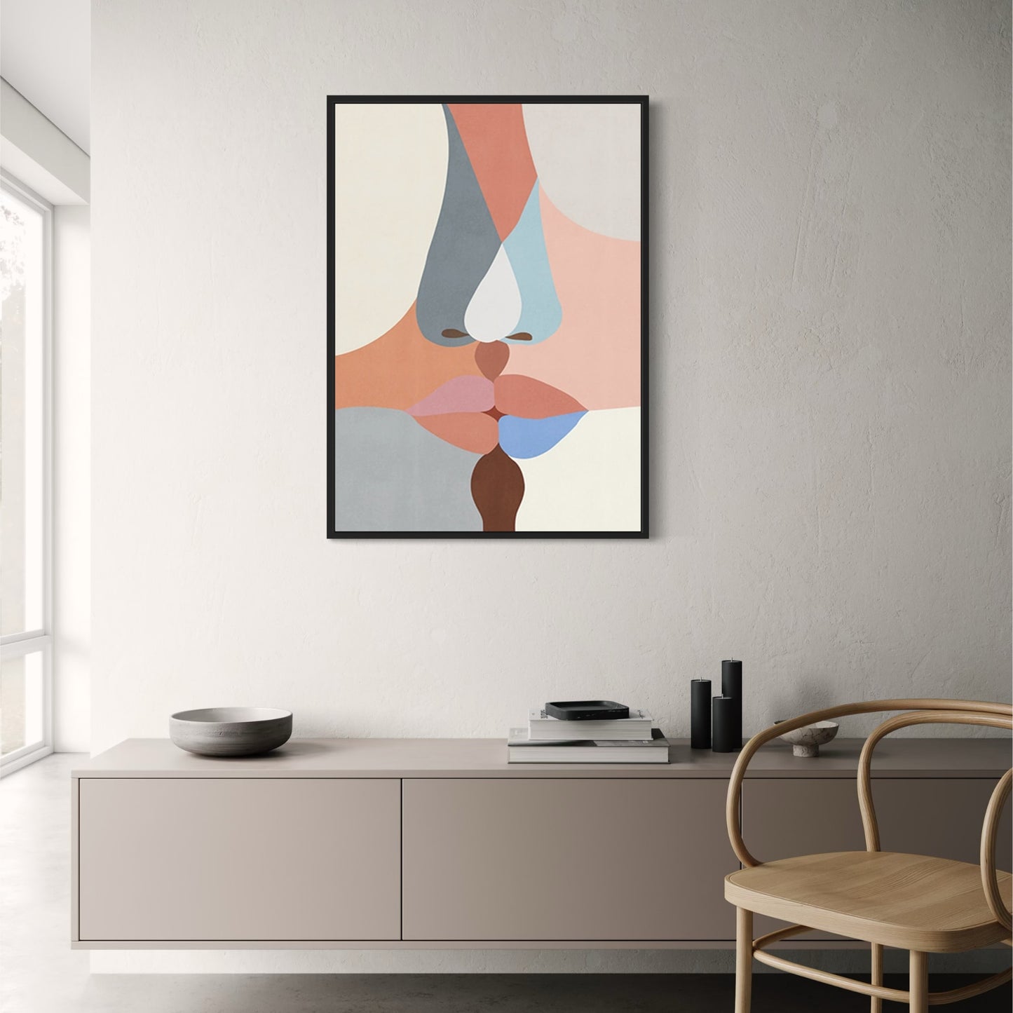 Faces in Fusion | Contemporary Art Poster | Abstract Wall Decor | Modern Home Interior | Unique Visual Artwork