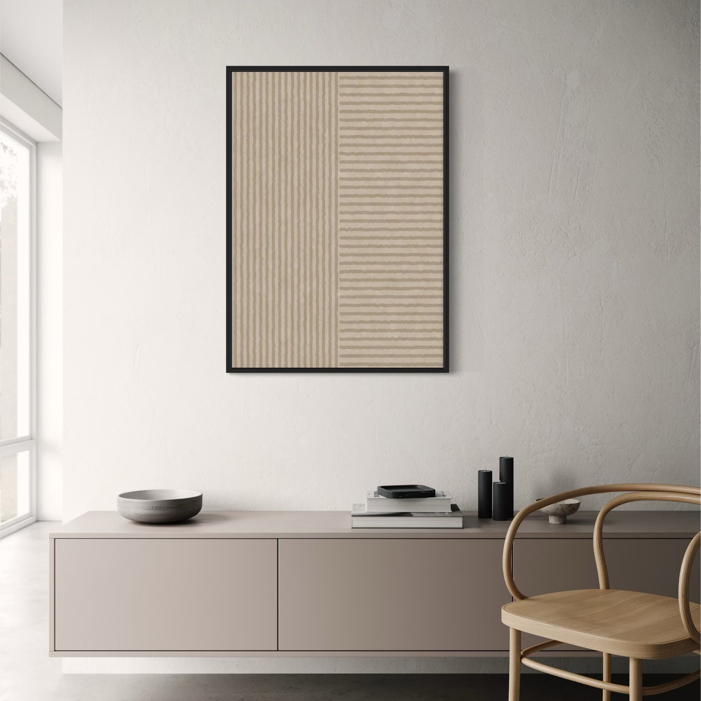 Lines in Balance | Artistic Wall Decor Poster | Minimalist Design | Modern Home Accent | Black and White Abstract Art | Contemporary Print for Living Room or Office