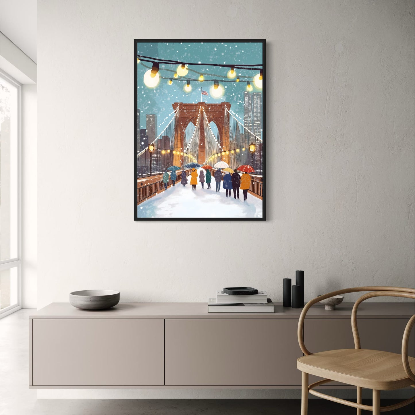 Brooklyn Bridge Winter | NYC Urban Festive Scene