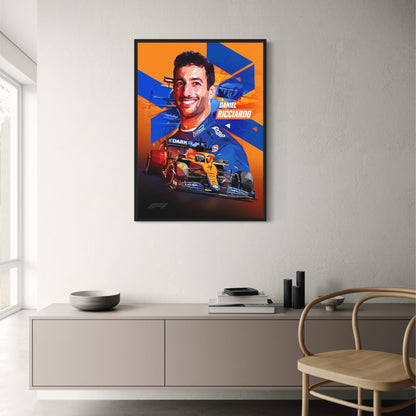 Daniel Ricciardo | F1 Racer Helmet Poster | Sports Car Legend Art Print | Formula 1 Decor