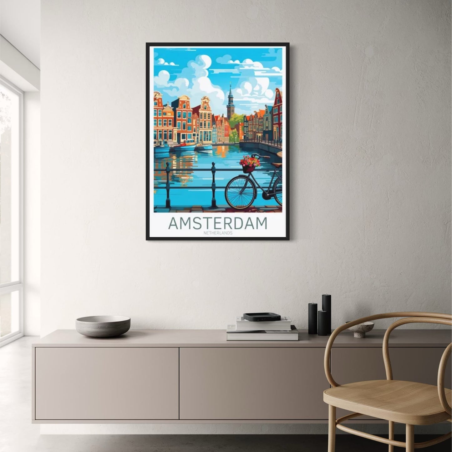 Iconic Amsterdam Poster | Summer Beauty | The Netherlands Cityscape Art | Home Decor | Travel Photography Print