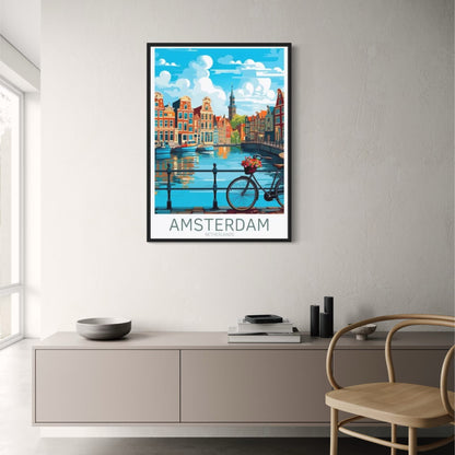 Iconic Amsterdam Poster | Summer Beauty | The Netherlands Cityscape Art | Home Decor | Travel Photography Print