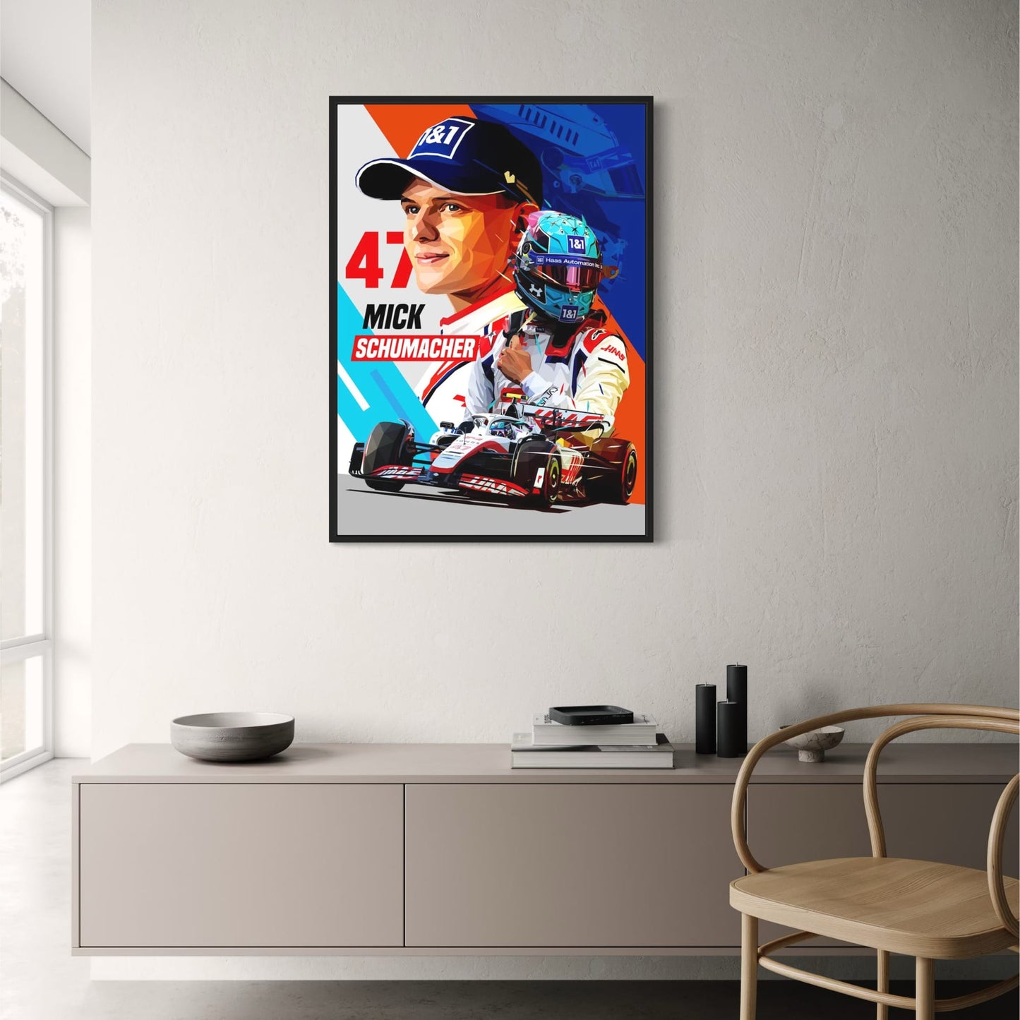 F1 Legend Mick Schumacher Poster | Racer Helmet Design | Formula 1 Art Print | Home Wall Decor