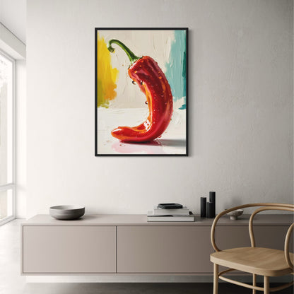 Red Hot Pepper Poster | Kitchen Wall Art | Botanical Print | Vegetable Decor | Home & Garden Artwork | Colorful Food Illustration