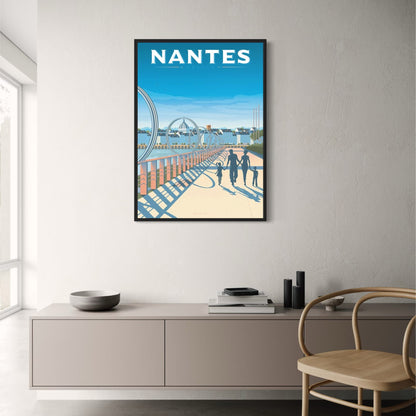 Nantes Cityscape Poster | Stunning French Destination Artwork | Wall Decor for Home & Garden | Beautiful City Landmark Art Print