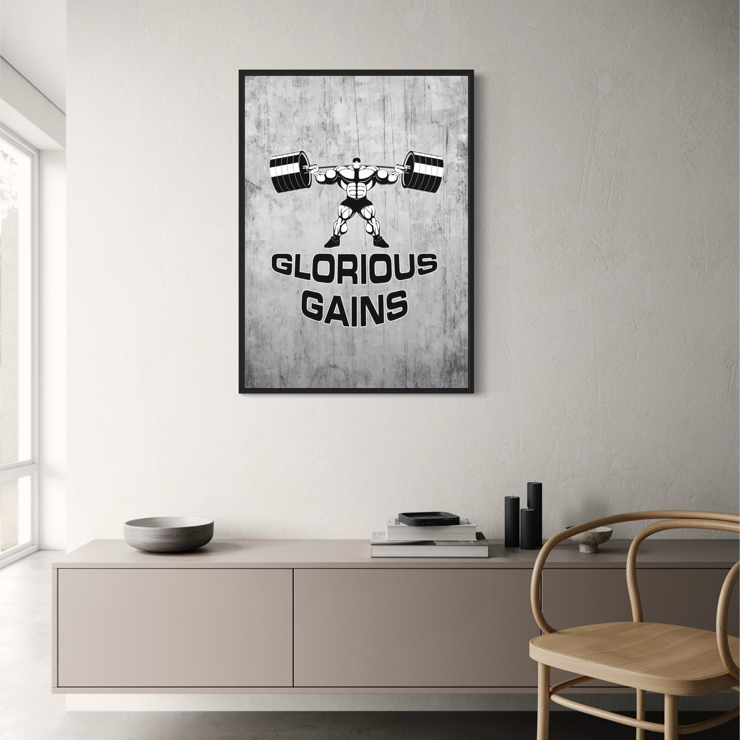 Bodybuilding | Weightlifting | Motivational Quote | Gym Fitness Poster | Glorious Gains