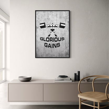 Bodybuilding | Weightlifting | Motivational Quote | Gym Fitness Poster | Glorious Gains