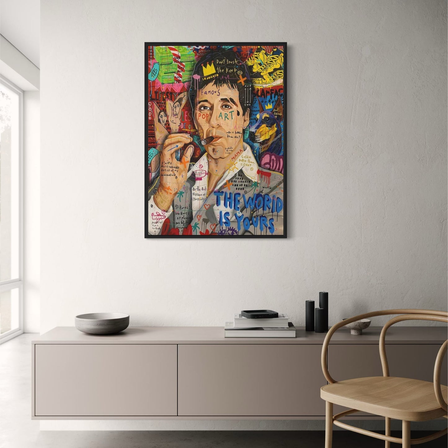 Abstract Graffiti Art Poster | Tony montana Portrait | Al pachino | Street Pop Wall Art for Living Room Decor