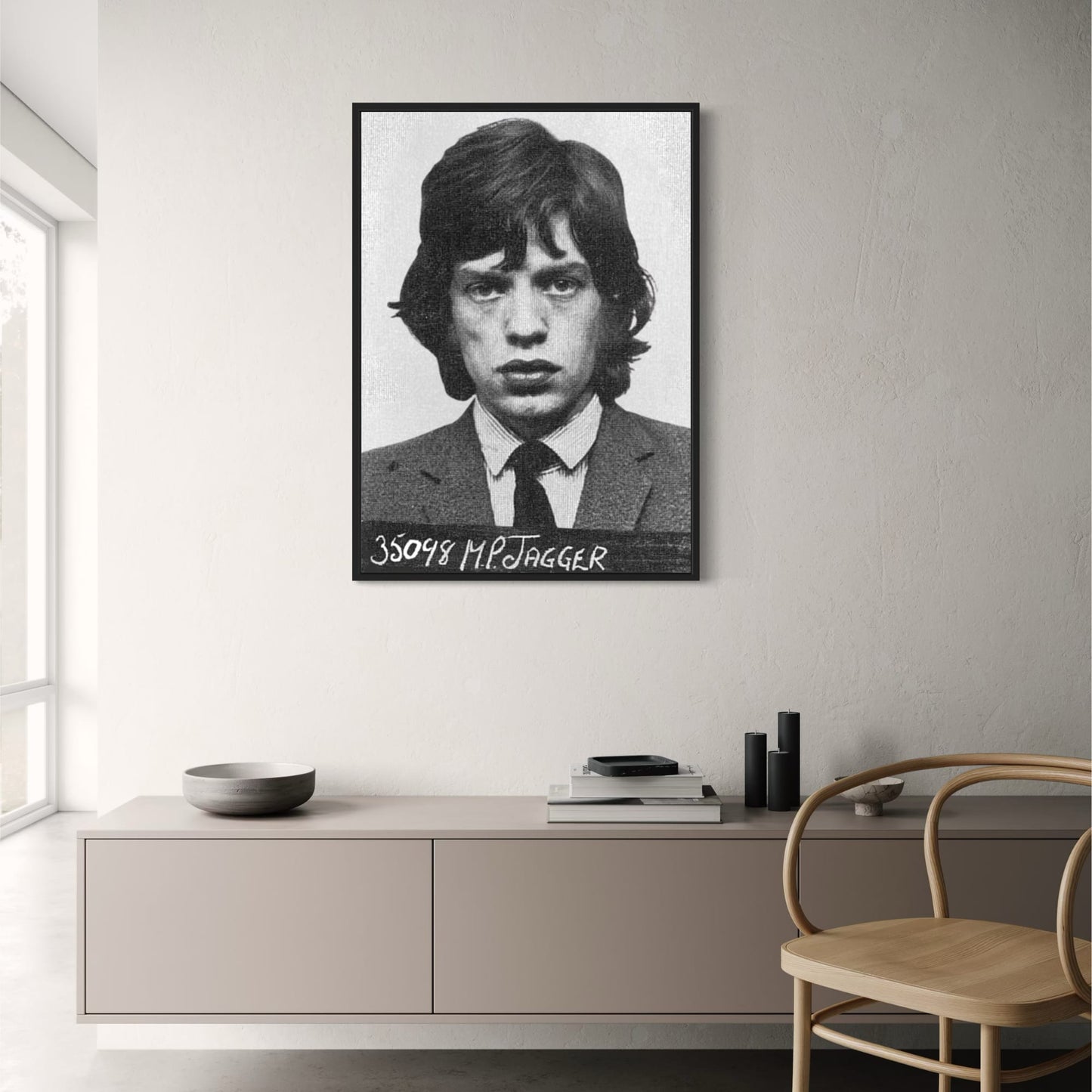 Mick Jagger Mugshot | Vintage Rock Star Art