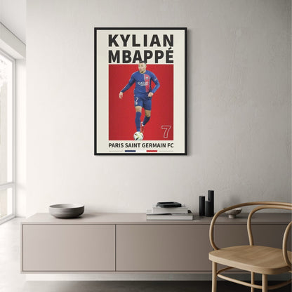 Kylian Mbappe Poster | Famous Football Players | Soccer Art Print | Home Decor