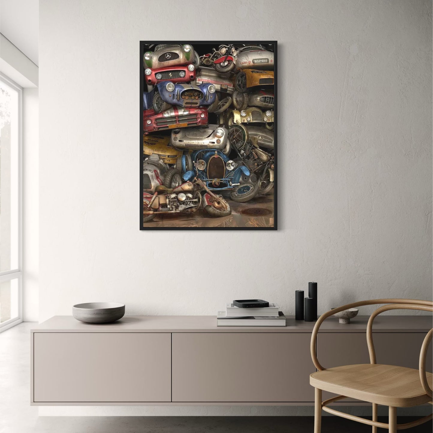 Retro Car & Motorcycle Collage | Classic Icons