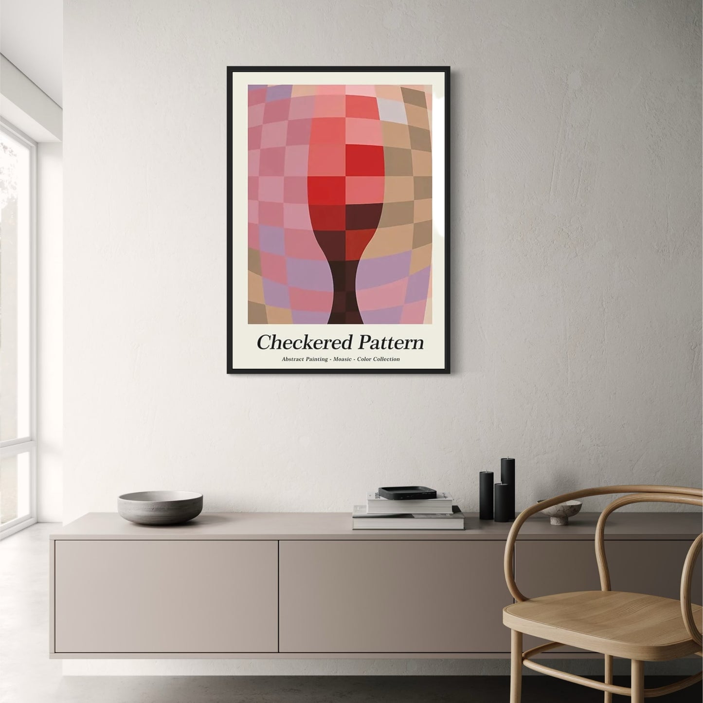 Checkered Pattern | Hidden Glass | Iconic Poster Collection | Celebrating Artistic Expression Across Styles and Eras