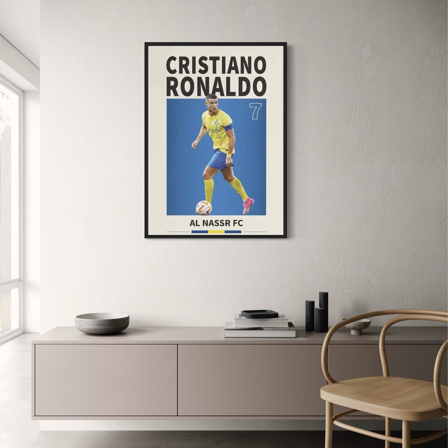 Cristiano Ronaldo Poster | Famous Football Players | Soccer Art | Al Nassr FC | Wall Decor | Sports Print