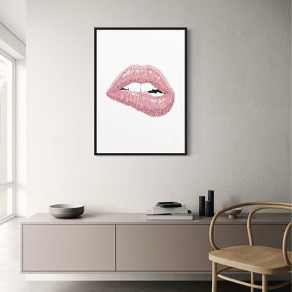 Pink Shiny Lips | Glam Modern Art
