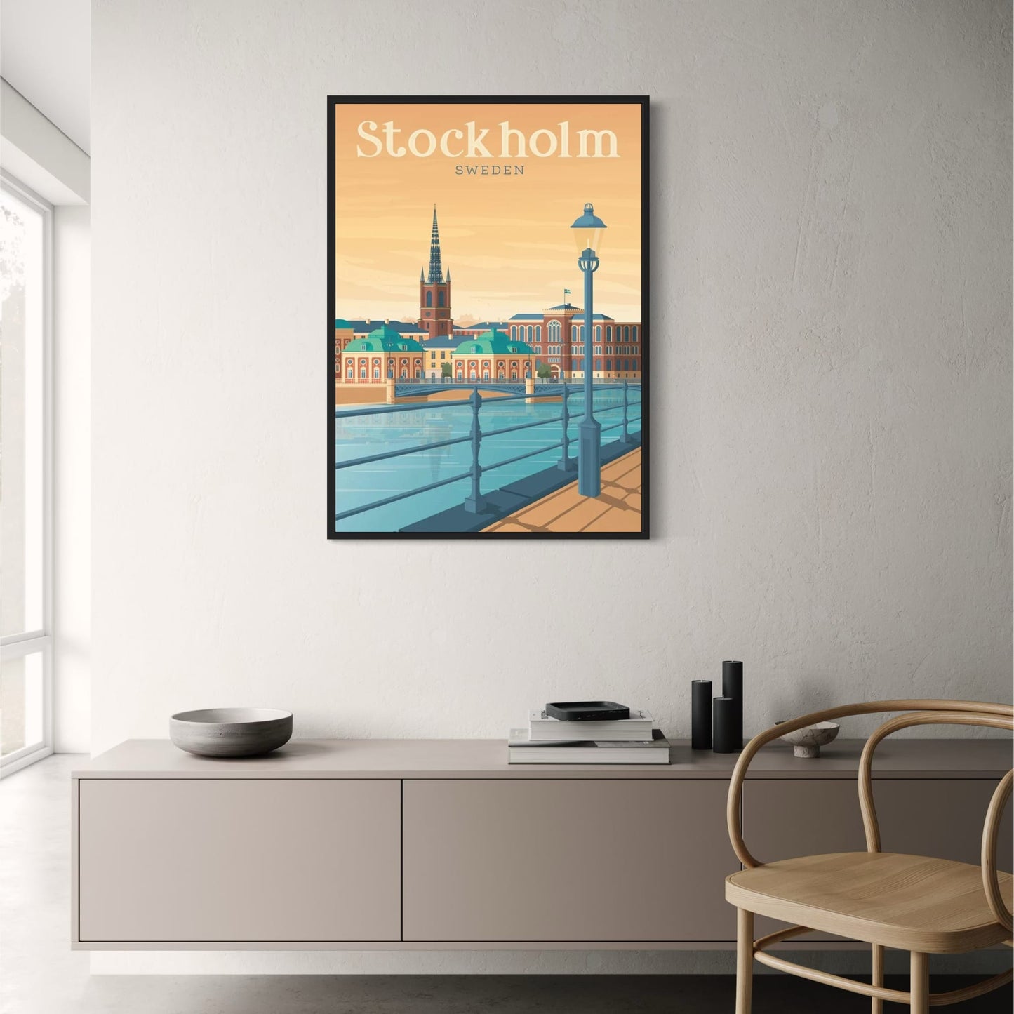 Stockholm Cityscape | Scenic Landmark Illustration