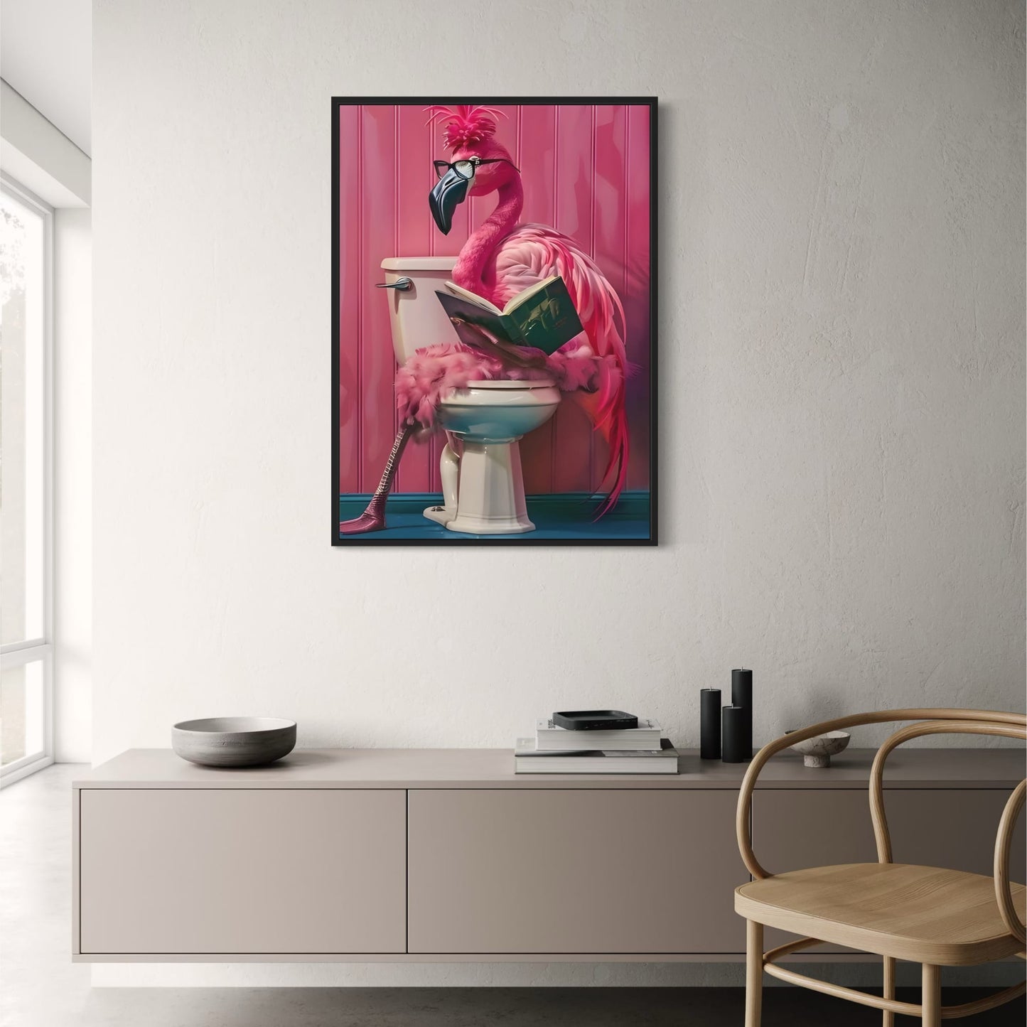 Royal Punk Flamingo with Glasses