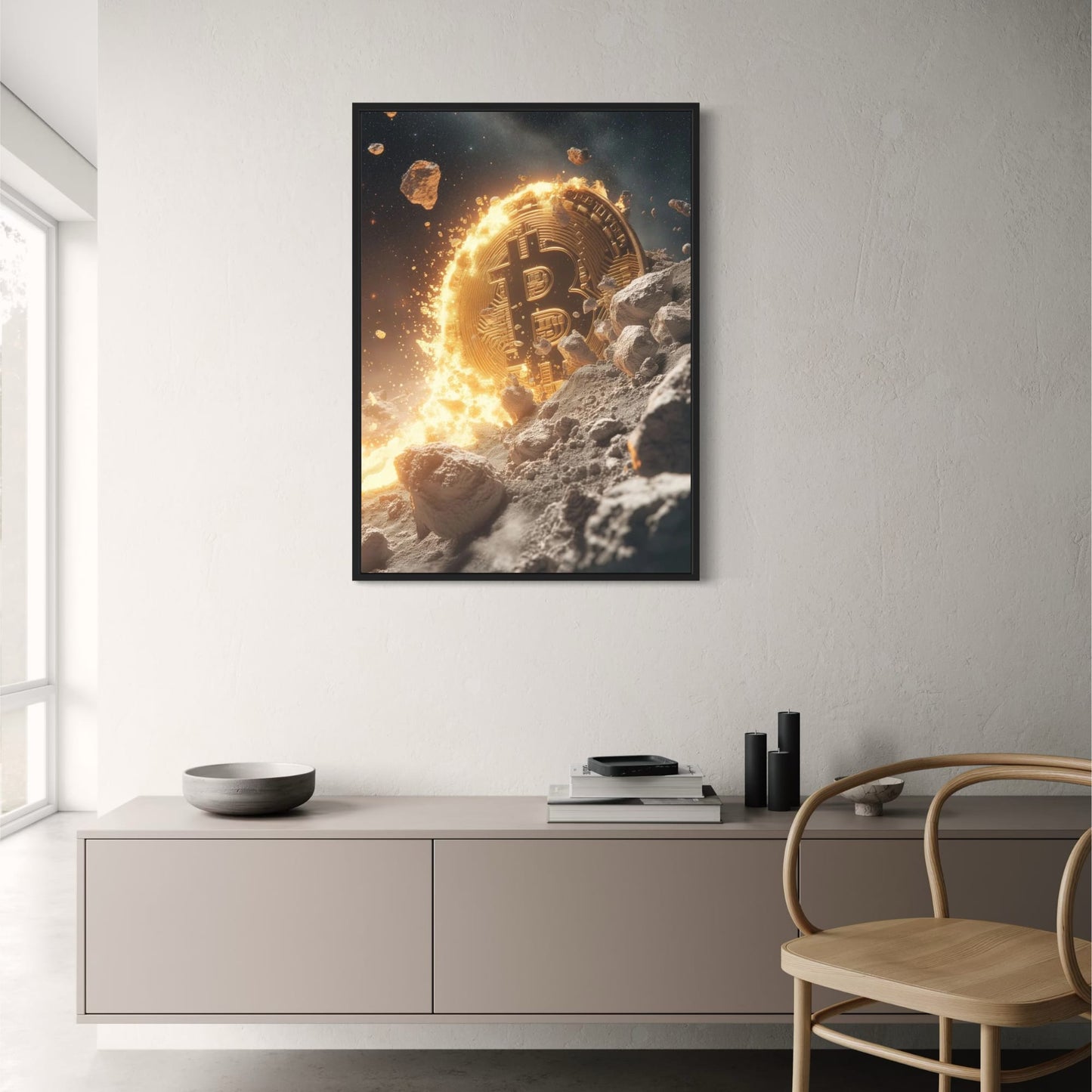 Bitcoin Explosion Poster  Crypto Digital Currency Art, Futuristic Decor | Home Decor | Decoration Poster