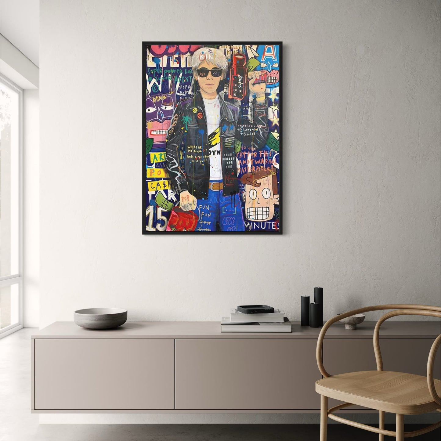 Abstract Street Art | Graffiti Canvas Poster | Queen of England Portrait Wall Art for Living Room Decor