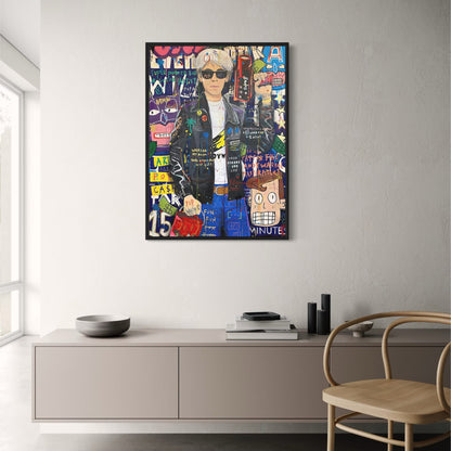 Abstract Street Art | Graffiti Canvas Poster | Queen of England Portrait Wall Art for Living Room Decor