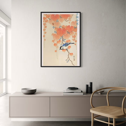 Hakusai Ohara | Great Tit on Paulownia | Japanese Art