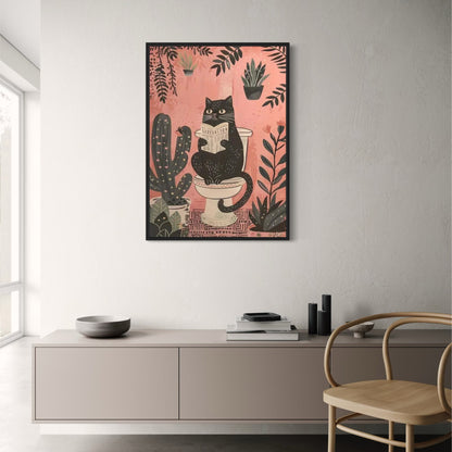 Black Cat | Retro Quote | Bathroom Decor