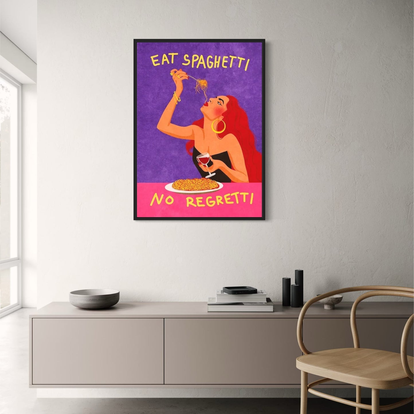 Eat Spaghetti No Regretti | Vibrant Kitchen Art