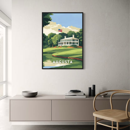 A Tribute To The World's Greatest Golf Courses | Golf Poster | Georgia | Clubhouse Augusta