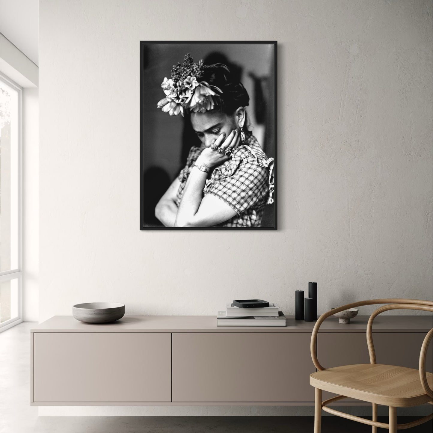 Frida Kahlo Portrait | Floral Accents | Vibrant Colors