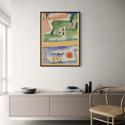 Paul Klee Poster | Tomcat's Turf Art Print | Abstract Cat Illustration Wall Decor | Vibrant Colors | Home & Garden Artwork