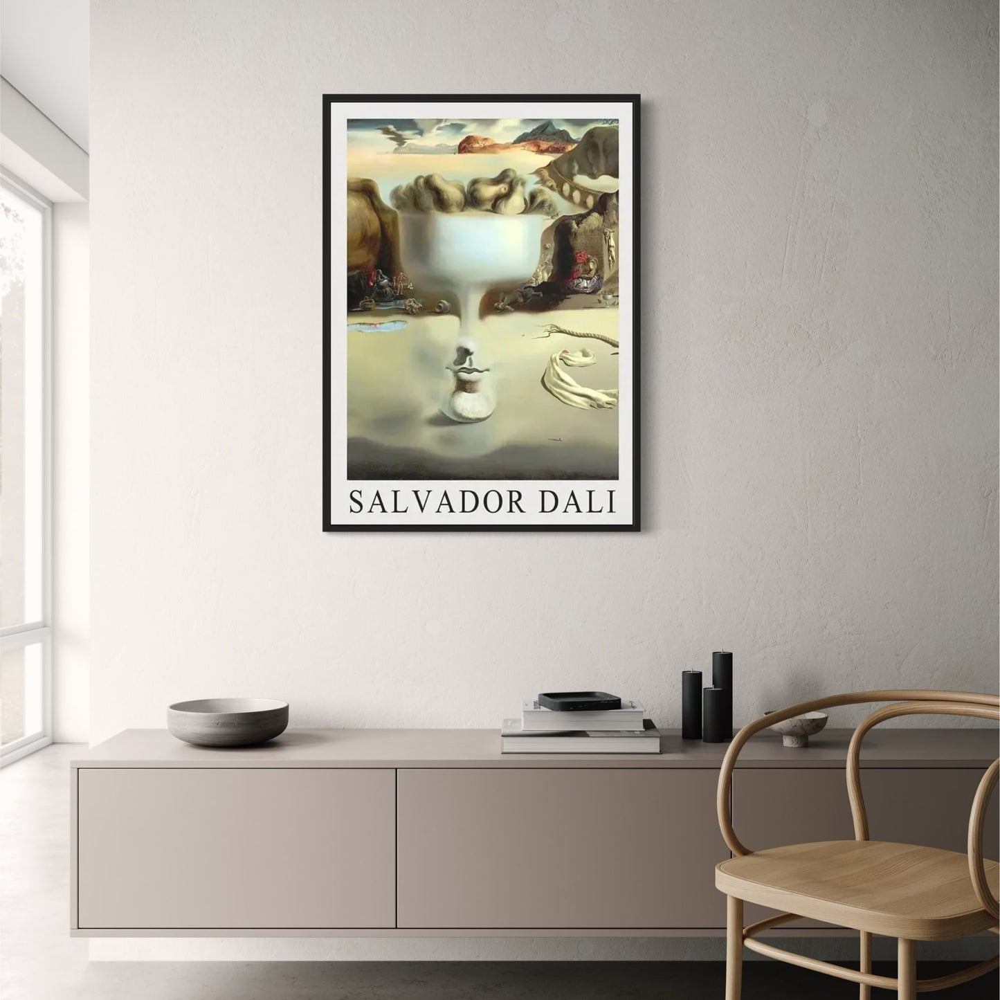 Salvador Dali | Surrealism | Face and Fruit Dish on Beach