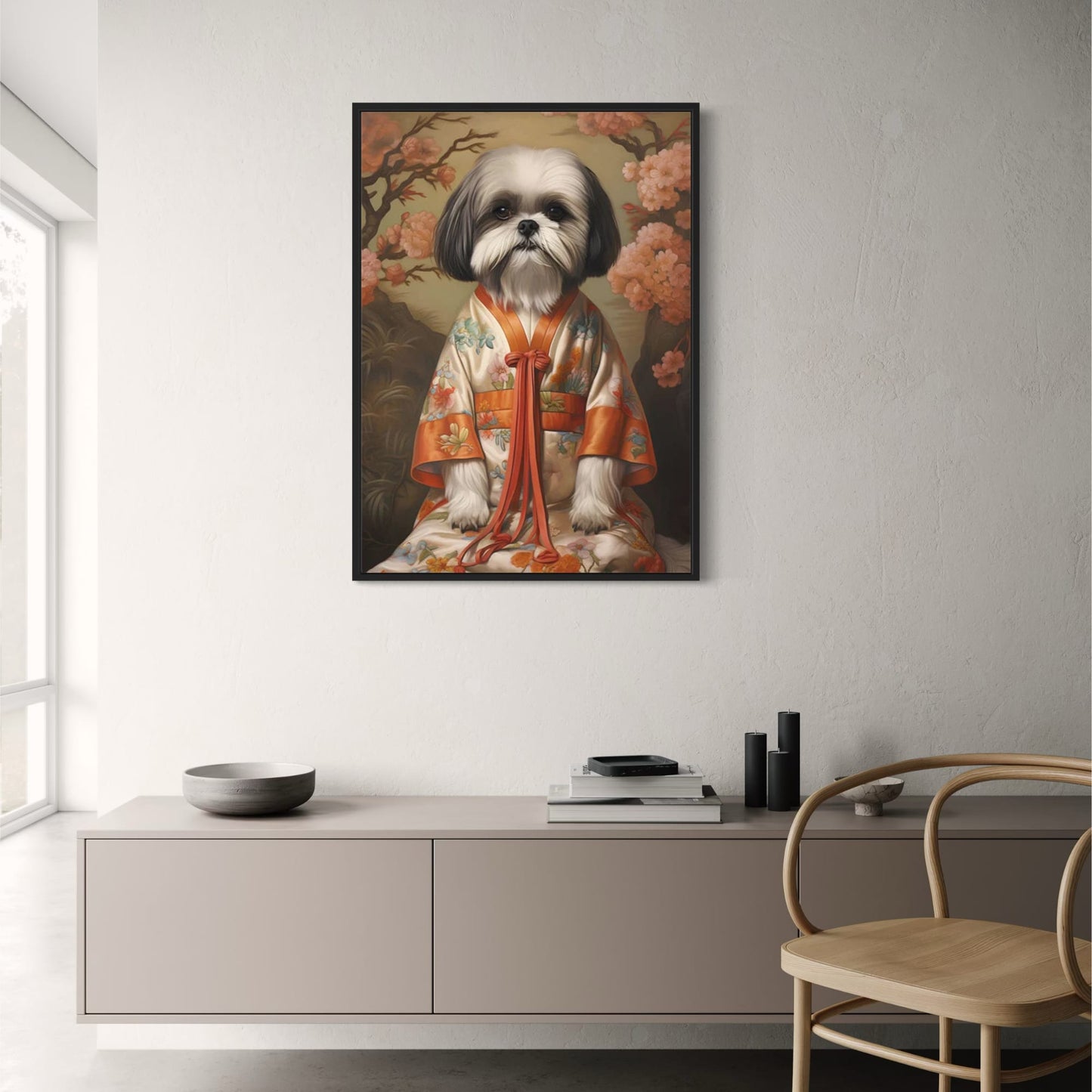 Shih Tzu Poster | Eastern Elegance | Art Print | Rich Tapestry Design | Home Decor | Dignified Pose