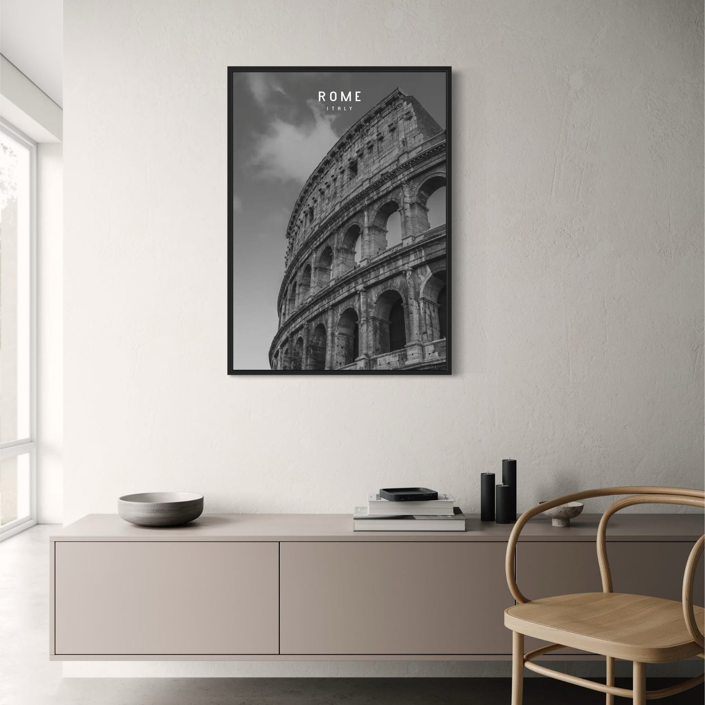 Colosseum | Rome | Italy | Gaze Upon the Enduring Icon | Monochrome Majesty | Timeless Rome Posters