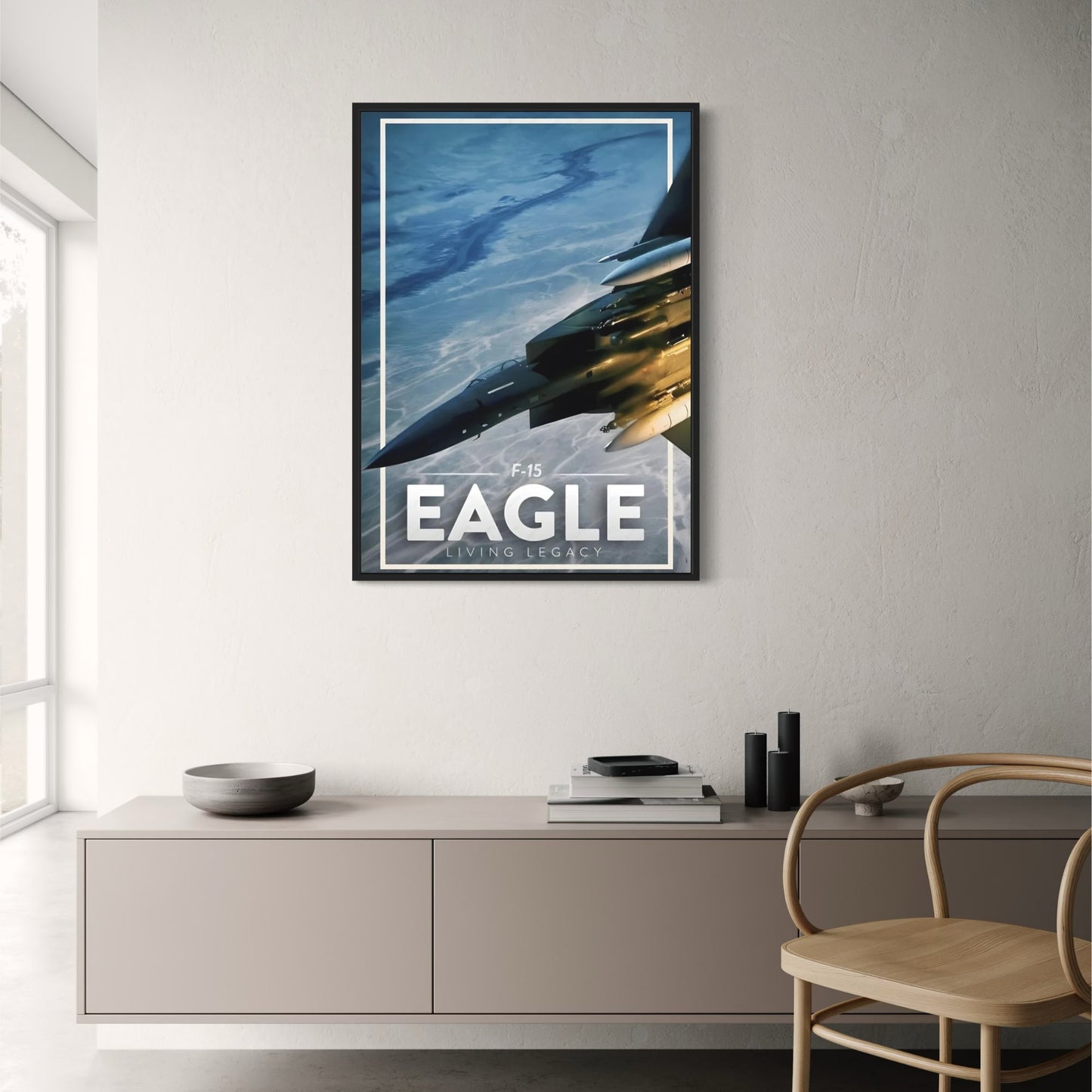 F-15 Eagle Poster | Dynamic Aircraft Design | Aviation Decor for Home, Office, Gallery, Museum Display