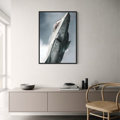 F22 Raptor Fighter Jet Art Print | Modern Stealth Aircraft Decor | Aviation Poster Home Office Wall Art | Museum Quality