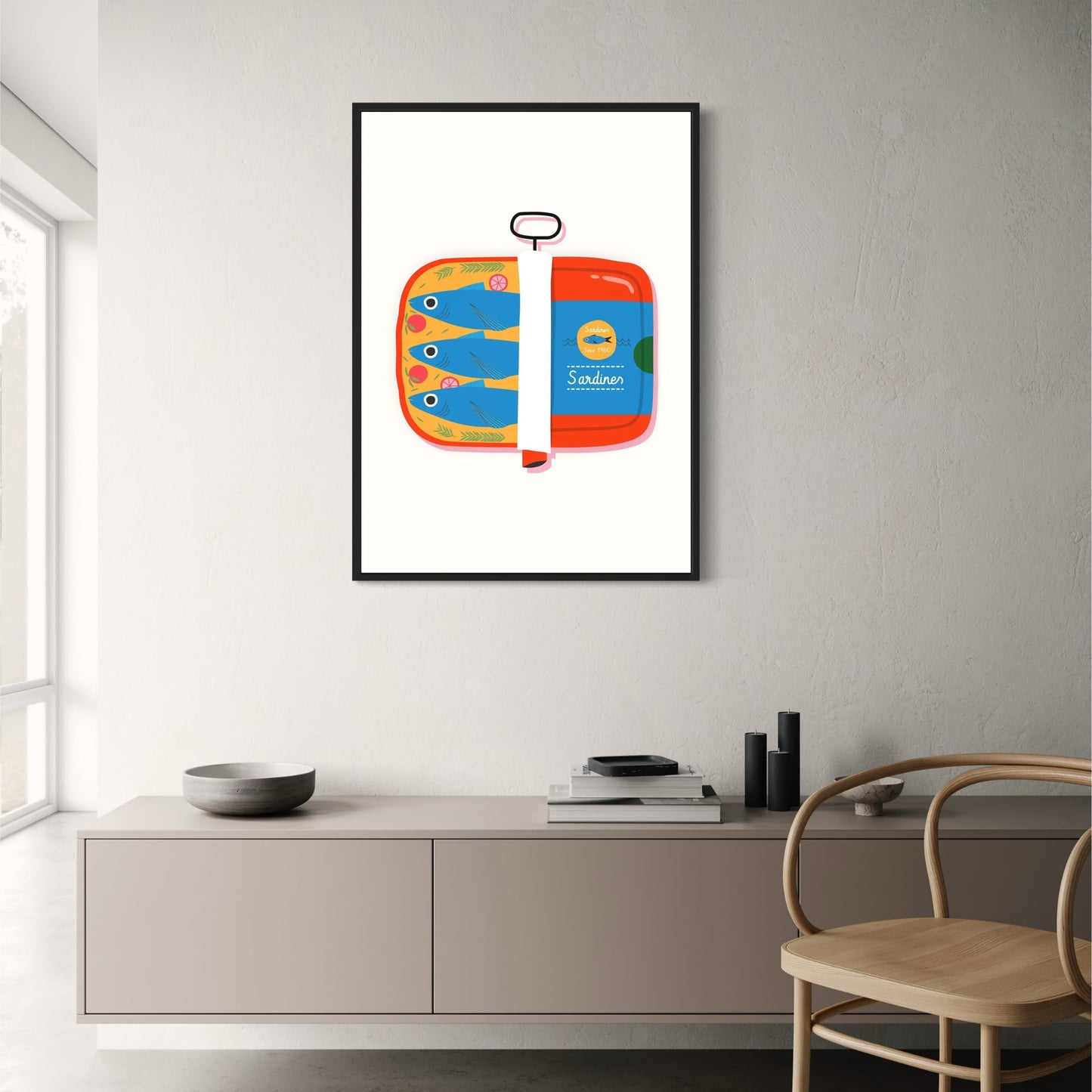 Vintage 1960 Sardines Illustration