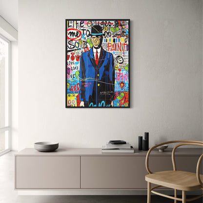 Abstract Queen of England Portrait Poster | Street Pop Graffiti Wall Art | Canvas Print for Living Room Decor