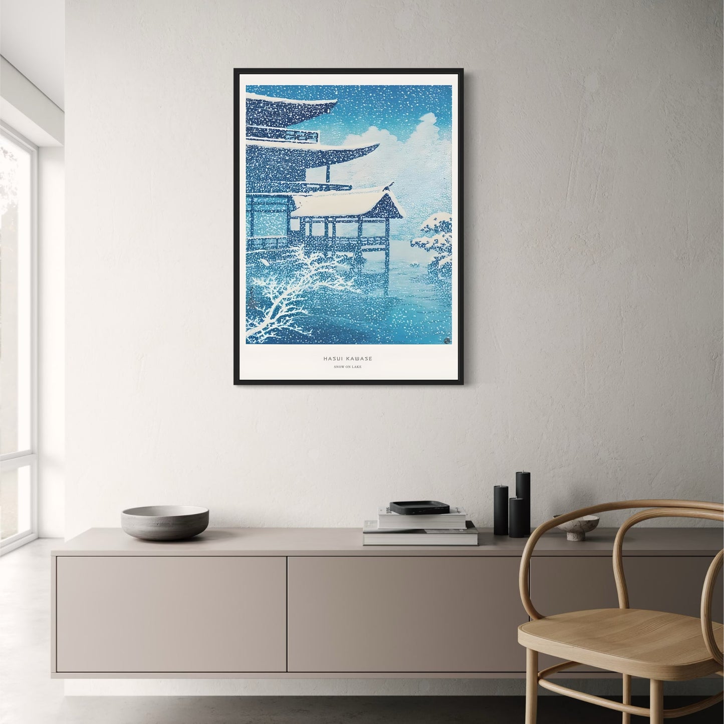 Hasui Kawase | Snow on Lake | Vintage Ukiyo-e Winter Landscape