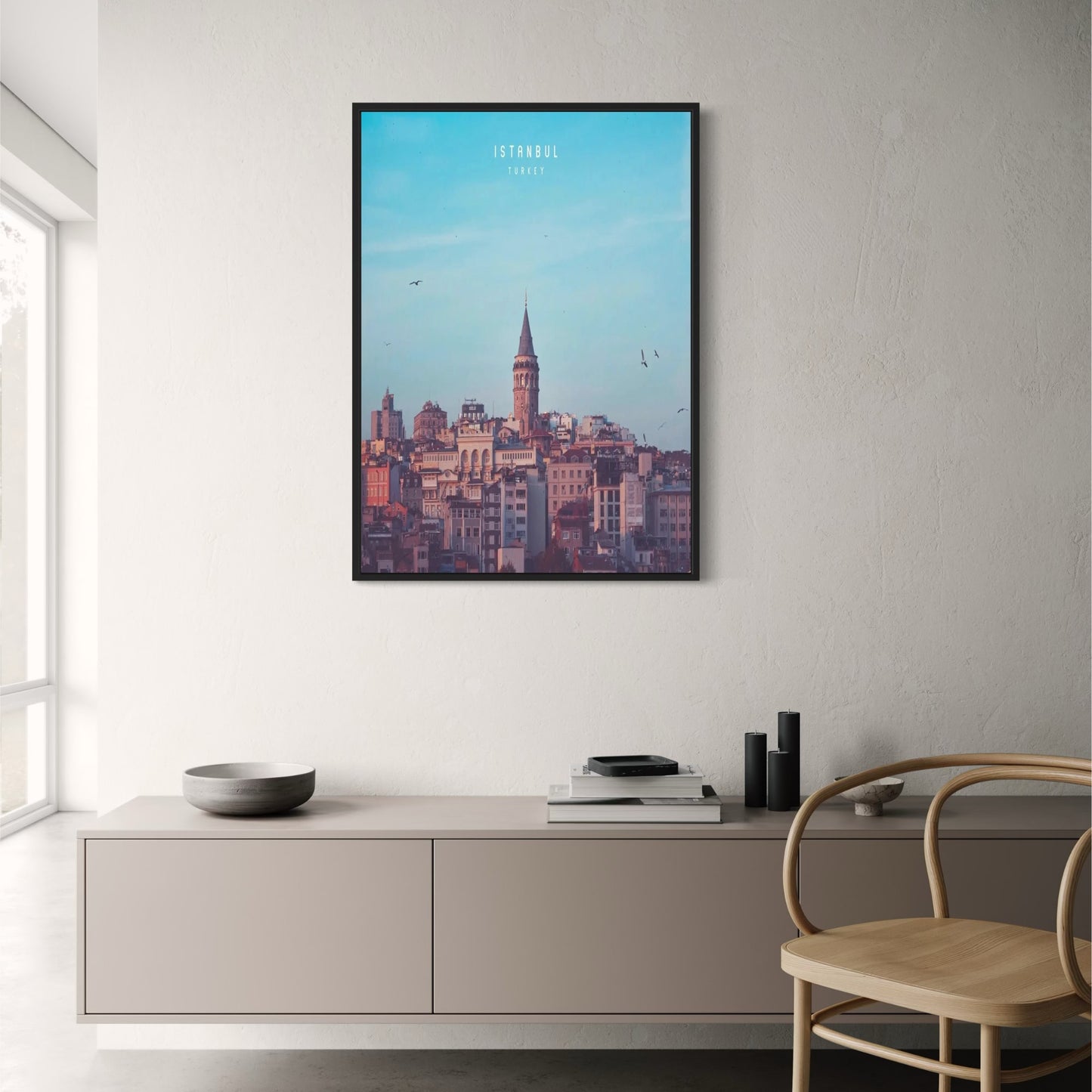 Galata Tower Poster | Dawn View | Historic Landmark | Istanbul Skyline | Enchanting Turkish Landscape Art | Turkey Travel Decor