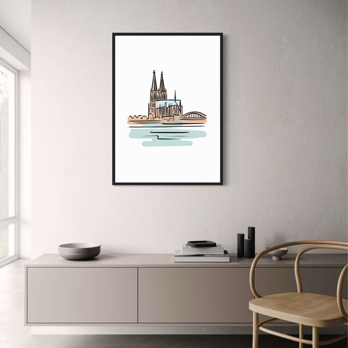 Cologne Cathedral | Minimalist Watercolor