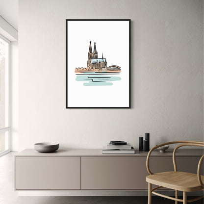 Cologne Cathedral | Minimalist Watercolor