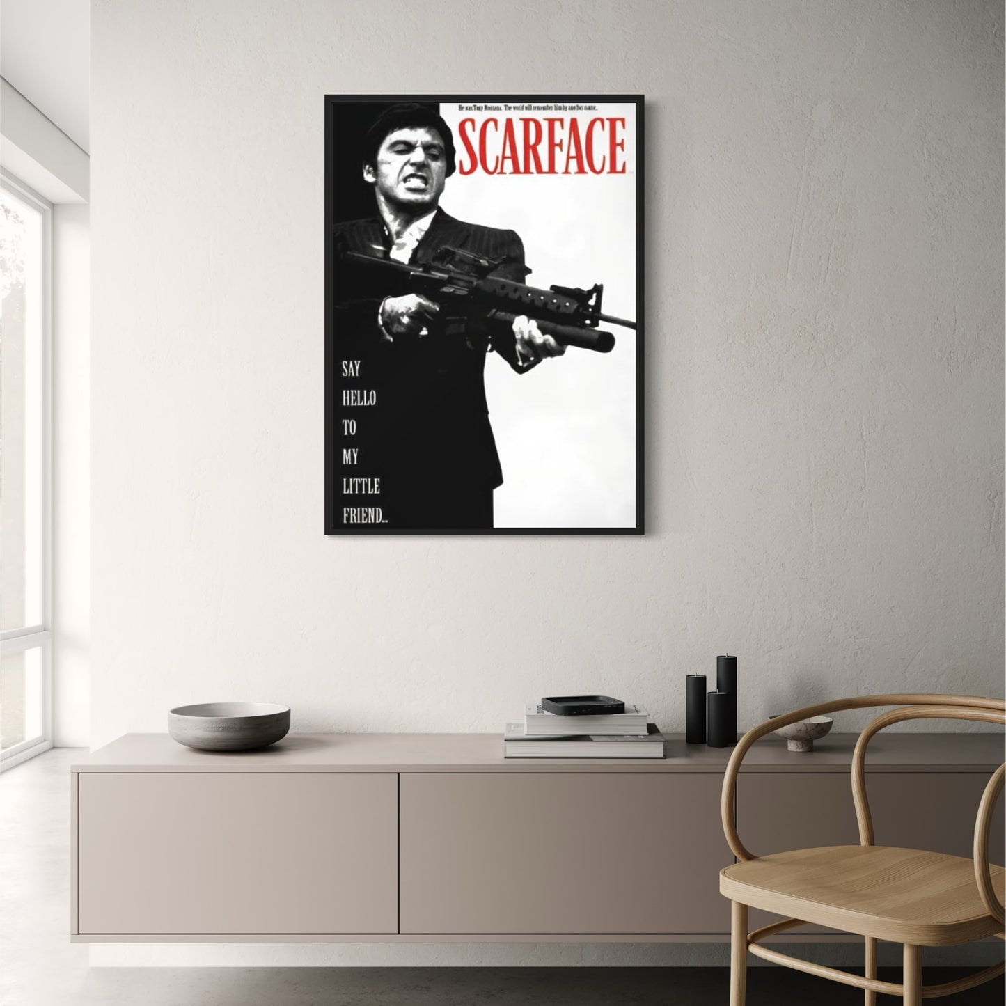 "Scarface" Movie Poster | Say Hello To My Little Friend | Tony Montana