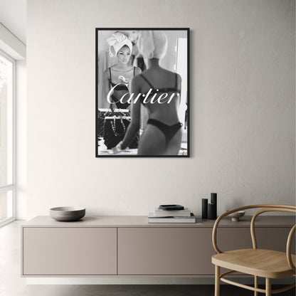 Cartier Poster | Silhouettes and Skylines | Paris Shopping Tribute | Dressing Room of a Model | Fashion Legends