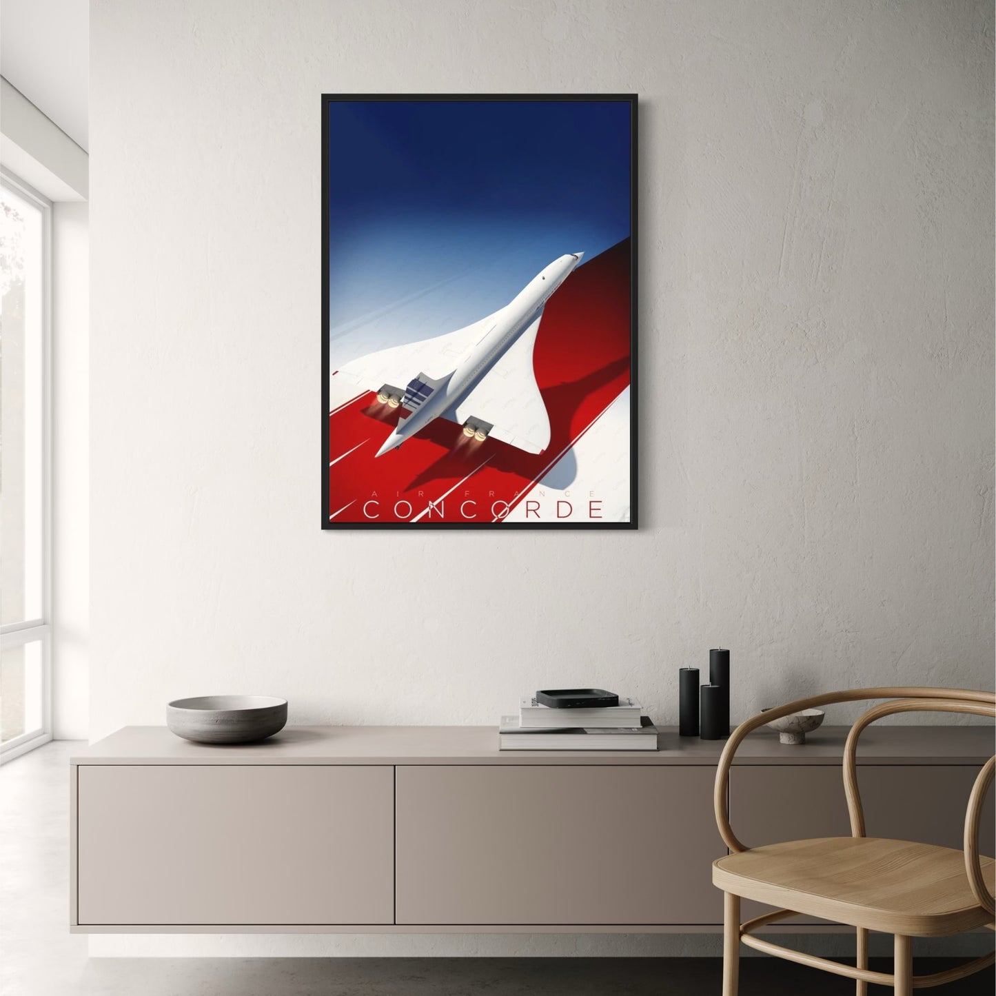 Vintage Concorde | Supersonic Aviation | Red Blue Design