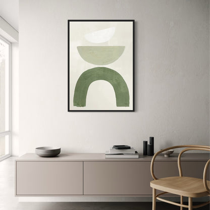 Simple Green Forms | Modern Oasis Poster | Elegant Home Decor | Wall Art for Living Room | Minimalist Design
