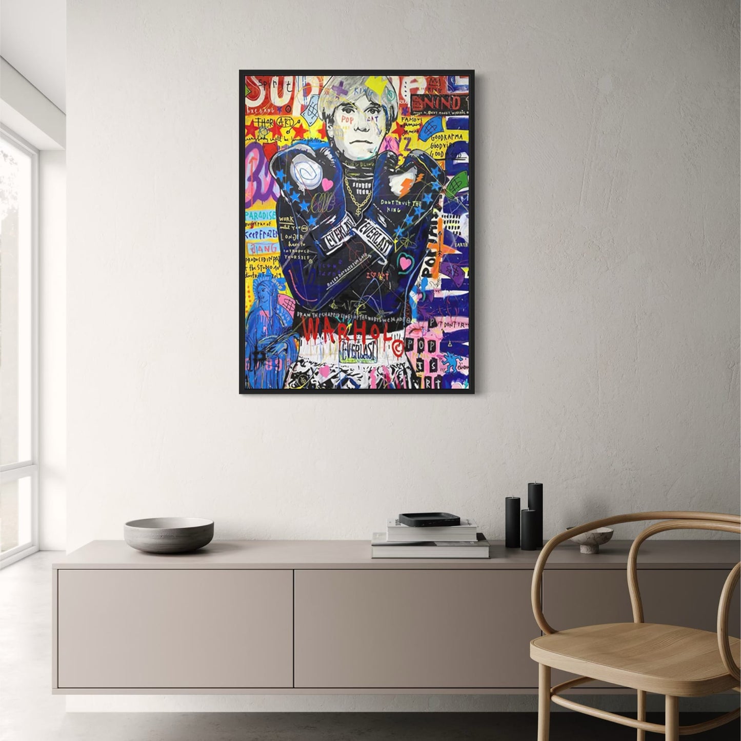Abstract Graffiti Art | Queen of England Portrait | Street Pop Canvas Poster for Living Room Decor