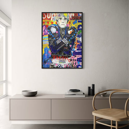 Abstract Graffiti Art | Queen of England Portrait | Street Pop Canvas Poster for Living Room Decor