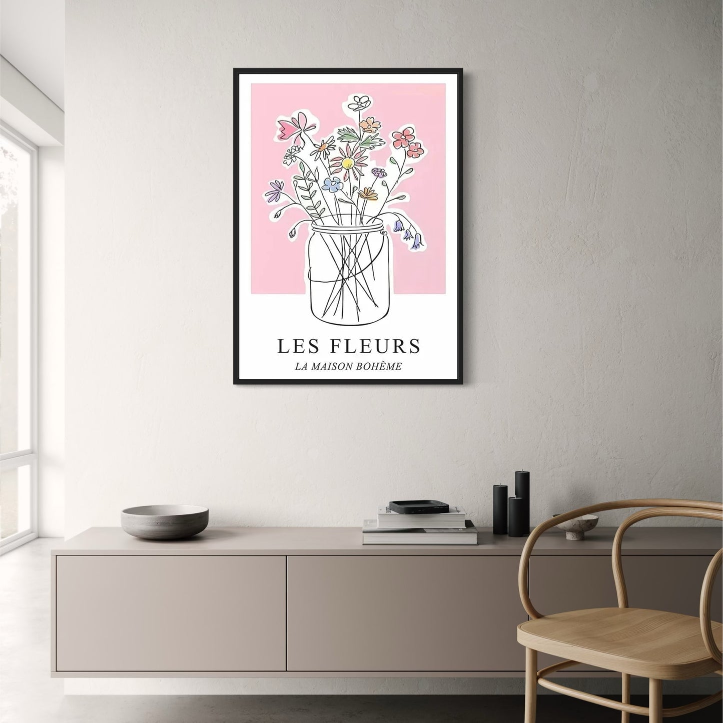 Les Fleurs Poster | Garden Blossoms | Bohemian Home Art Decor