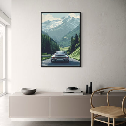 Vintage Porsche | Alpine Drive Retro Scene
